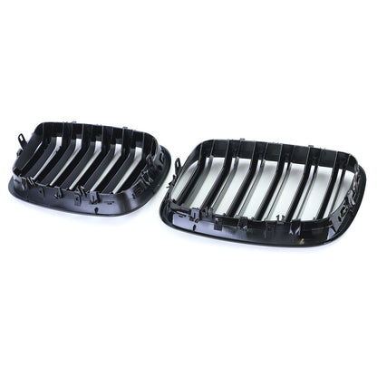 Frontgrill Hochglanz Schwarz Doppelreihe passend für BMW X5 E70 X6 E71 2007-2013