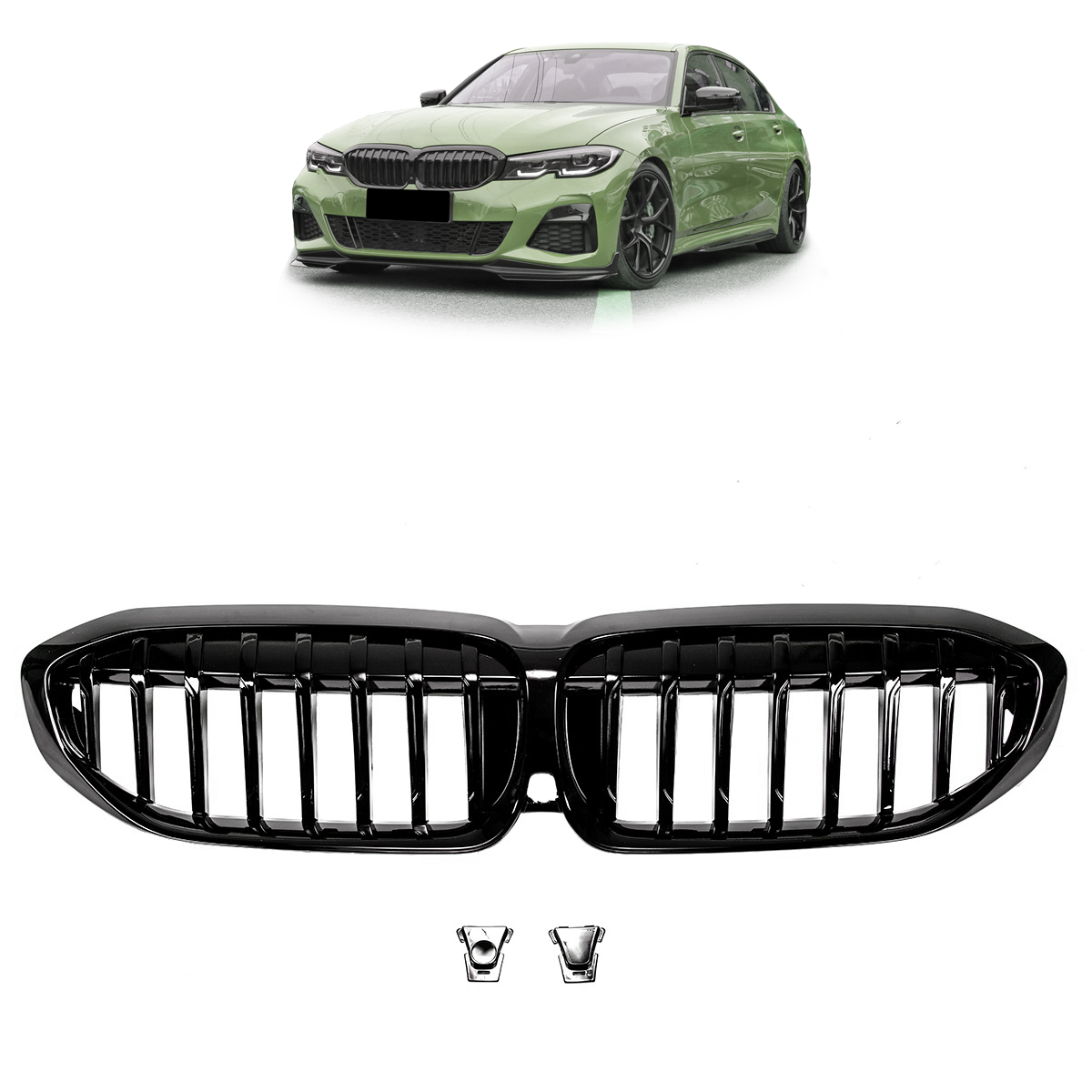 Frontgrill Hochglanz Schwarz passend für BMW 3er G20 G21 2019-2022