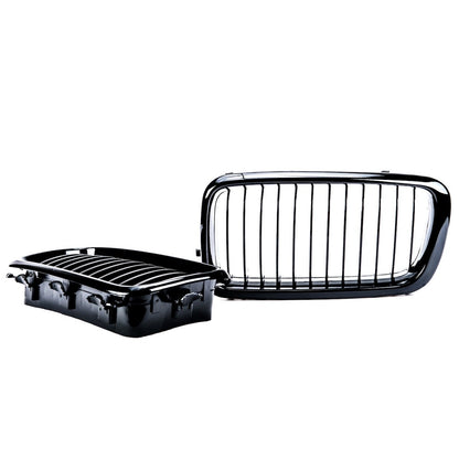 Hochglanz Schwarzer Einlinien Kühlergrill passend für BMW 7er E38 1994-2001