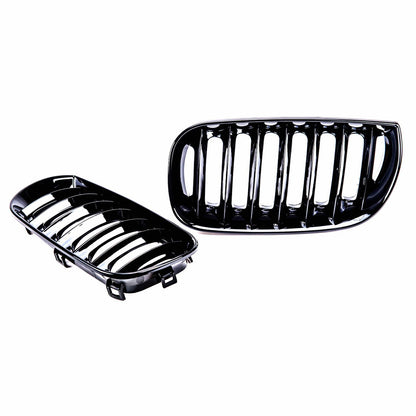 Sportgrill Einzel-Linie Hochglanz Schwarz passend für BMW X3 (E83) Pre-Facelift 2003-2006