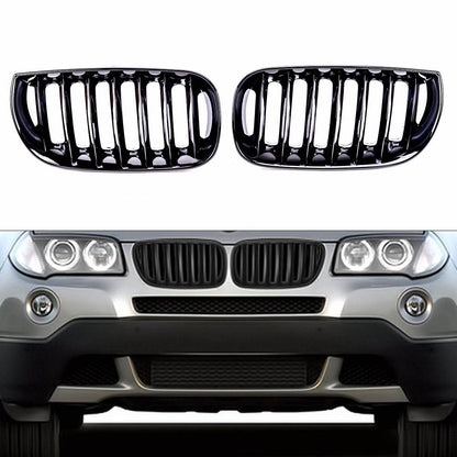 Sportgrill Einzel-Linie Hochglanz Schwarz passend für BMW X3 (E83) Pre-Facelift 2003-2006