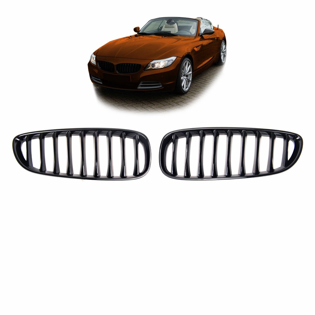Sportgrill Einzelleiste Hochglanz Schwarz passend für BMW Z4 E89 2009-2016