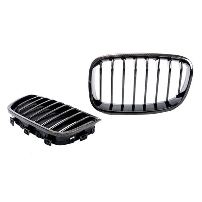 Kühlergrill Einzelstreifen Carbon-Optik passend für BMW 1er F20 F21 2011-2015