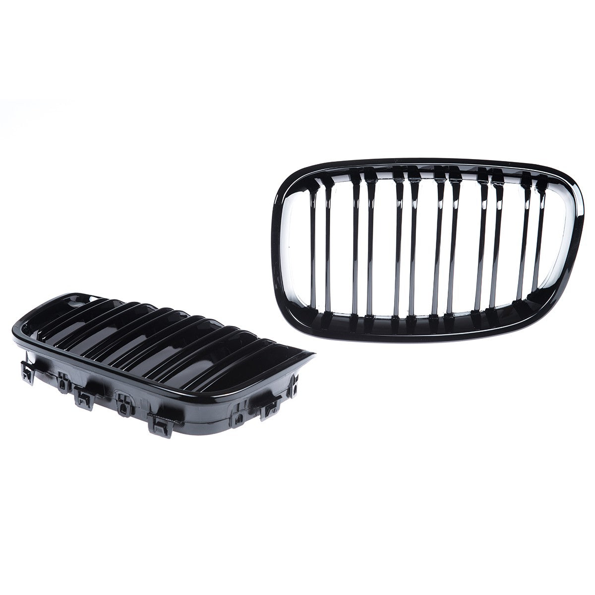 Kühlergrill Hochglanz Schwarz Doppelstreifen passend für BMW 1er F20 F21 2011-2015