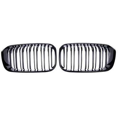 Frontgrill Hochglanz Schwarz Dual Line passend für BMW 1er F20 F21 2015-2019