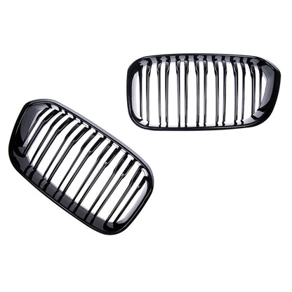 Frontgrill Hochglanz Schwarz Dual Line passend für BMW 1er F20 F21 2015-2019
