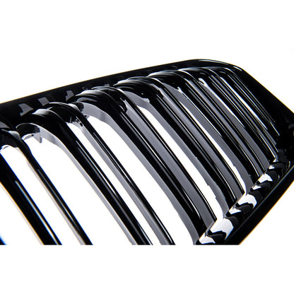 Frontgrill Hochglanz Schwarz Dual Line passend für BMW 1er F20 F21 2015-2019