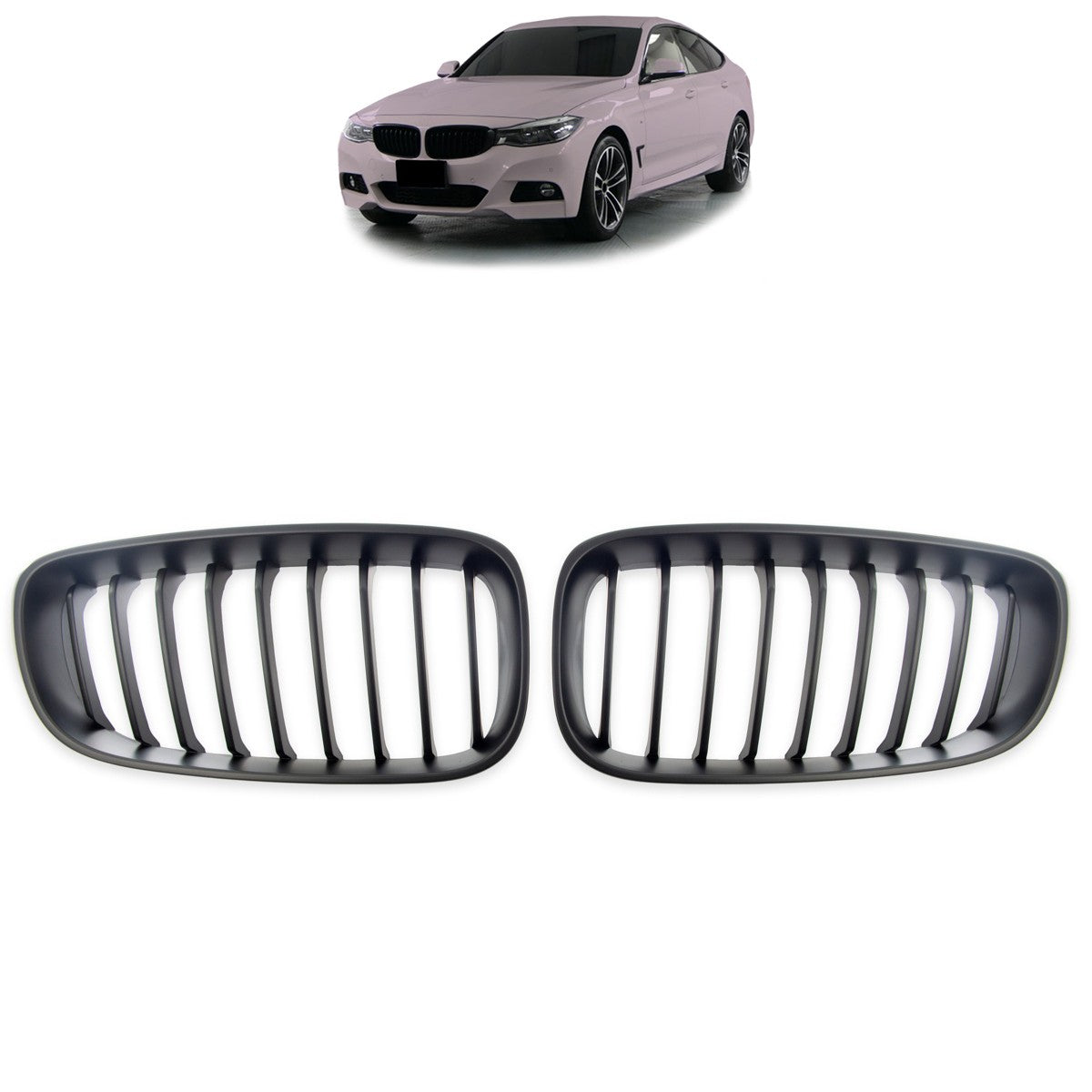 Matt Schwarz Single Line Frontgrill passend für BMW 3er GT (F34) 2013-2020