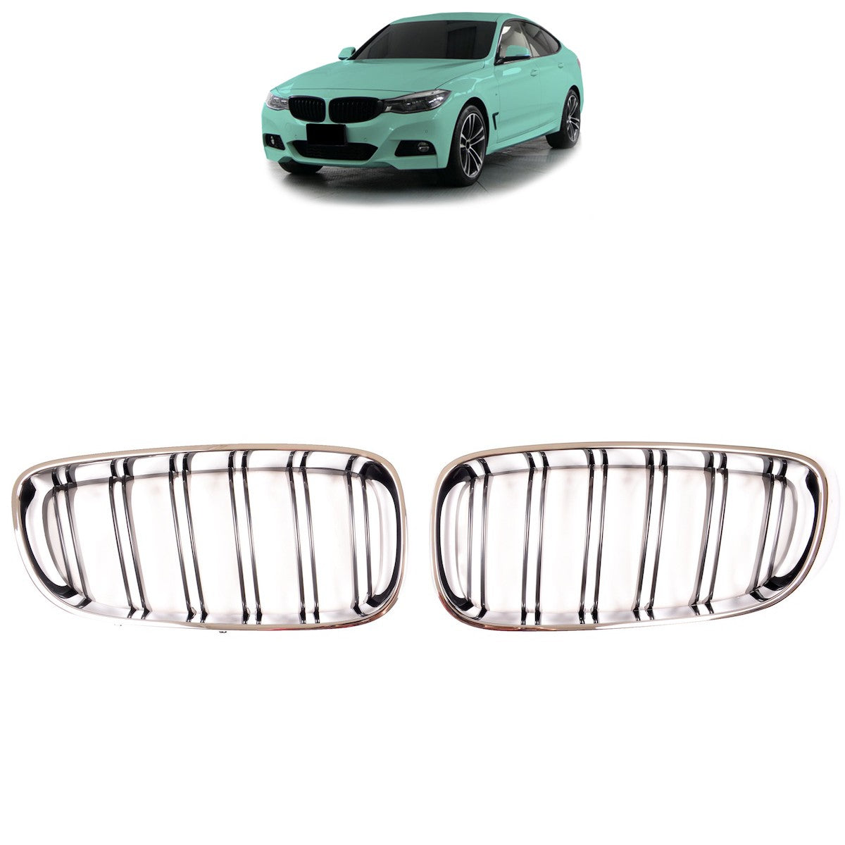 Dual Line Chrom & Schwarz Grill passend für BMW 3er F34 GT 2013-2020