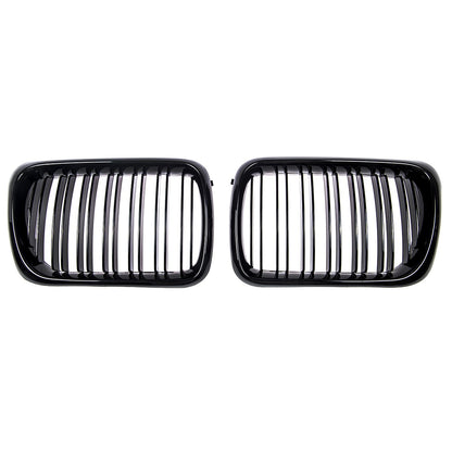 Sportgrill Hochglanz Schwarz Doppelrahmen passend für BMW 3er E36 1996-2000