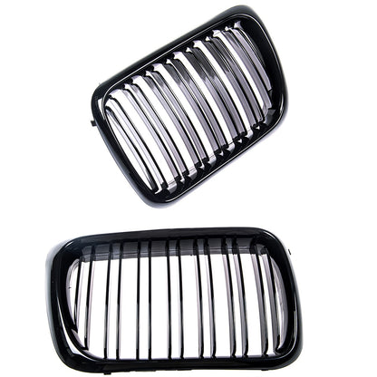 Sportgrill Hochglanz Schwarz Doppelrahmen passend für BMW 3er E36 1996-2000