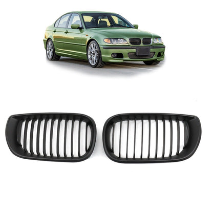 Kühlergrill Einzel-Linie Matt Schwarz passend für BMW 3 E46 Limousine Compact 01-05