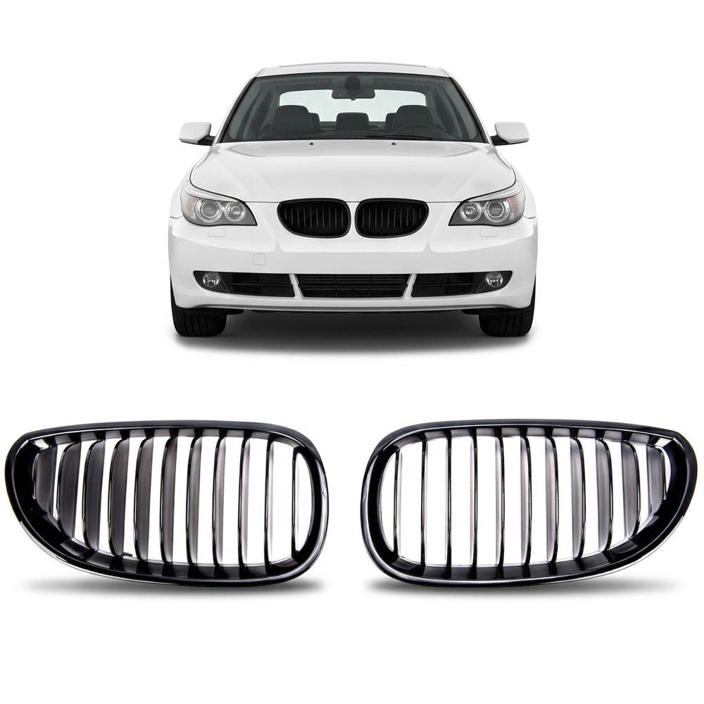 Kühlergrill Hochglanz Schwarz passend für BMW 5er E60 E61 2003-2010