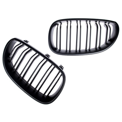 Doppelstreifen Matt Schwarz Grill passend für BMW 5er E60 E61 2003-2010