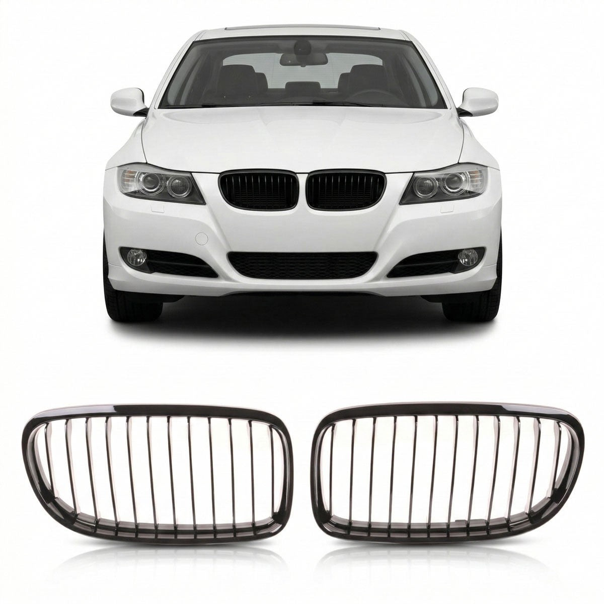 Frontgrill Hochglanz Schwarz passend für BMW 3er E90 E91 2008-2011