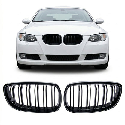 Doppel-Linie Matt Schwarz Grill passend für BMW 3er E92 E93 2005-2010