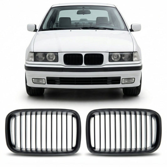 Sportgrill Einzelleiste Matt Schwarz passend für BMW 3er E36 1991-1996
