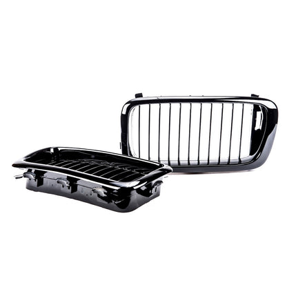 Hochglanz Schwarzer Einlinien Kühlergrill passend für BMW 7er E38 1994-1999