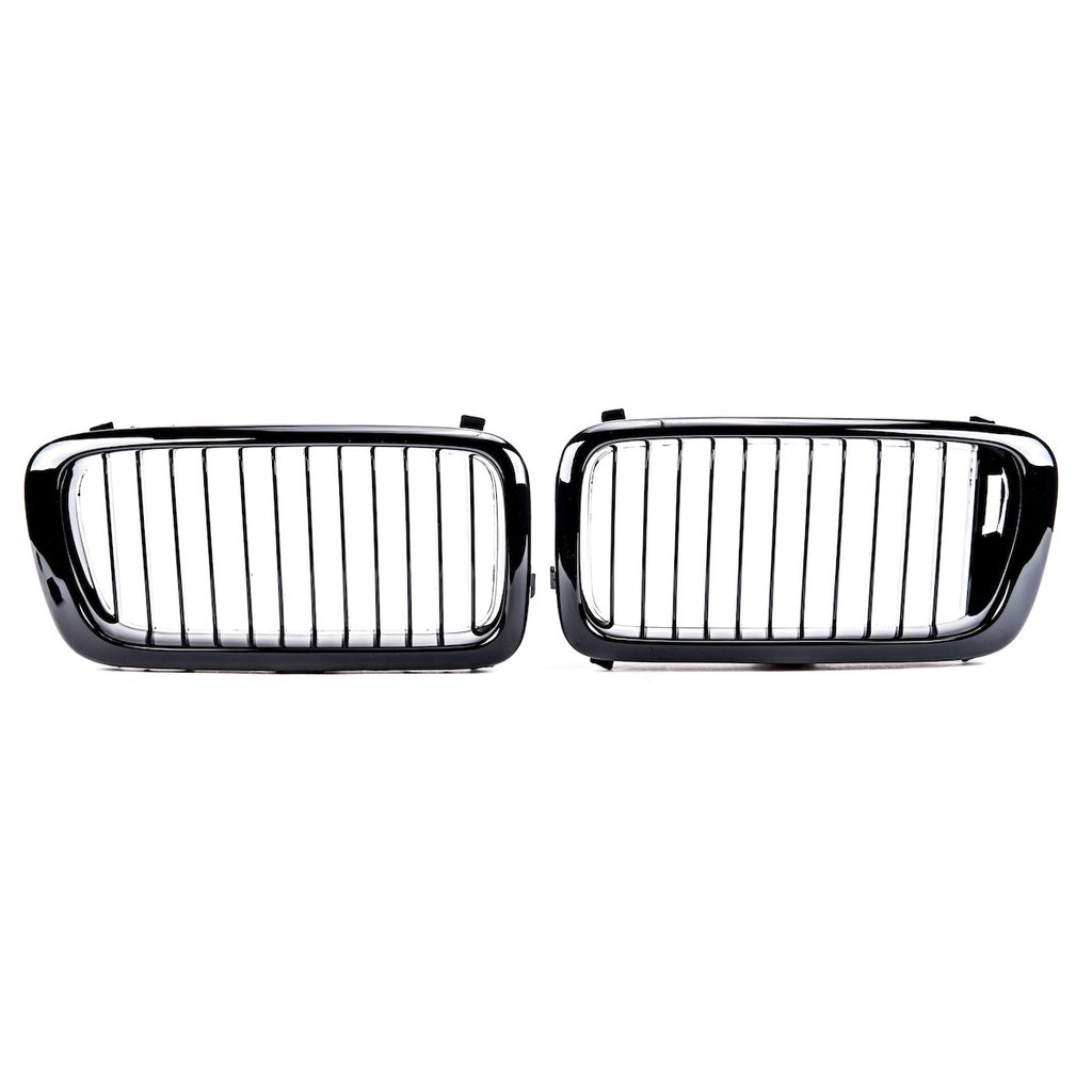Sport Grill Glanz Schwarz für BMW 7 E38 Pre-Facelift 1994-1999 Einzelne Linie