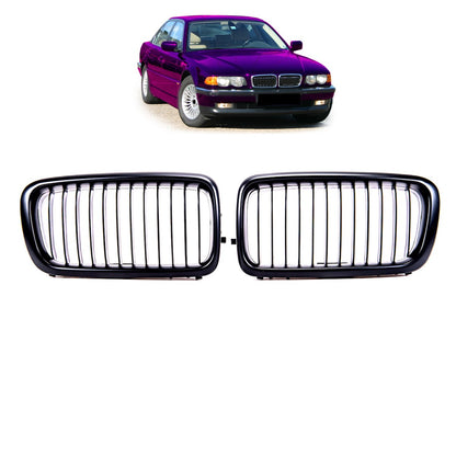 Kühlergrill Einlinie Matt Schwarz passend für BMW 7er E38 1994-2001