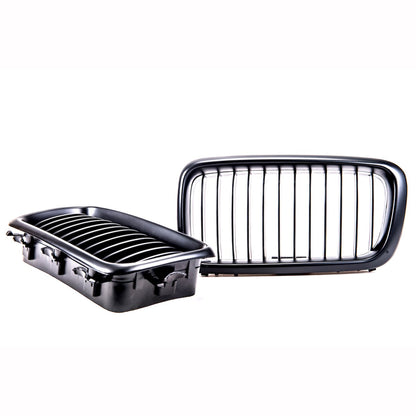 Kühlergrill Einlinie Matt Schwarz passend für BMW 7er E38 1994-2001