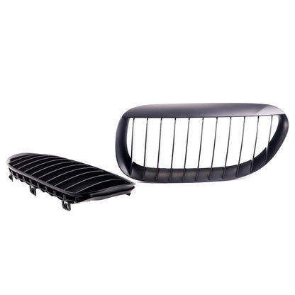 Kühlergrill Einzelstreifen Matt Schwarz passend für BMW 6er E63 E64 2003-2010