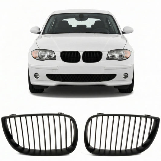 Sportgrill Einzellinie Matt Schwarz passend für BMW 1 E81 E87 2004-2012