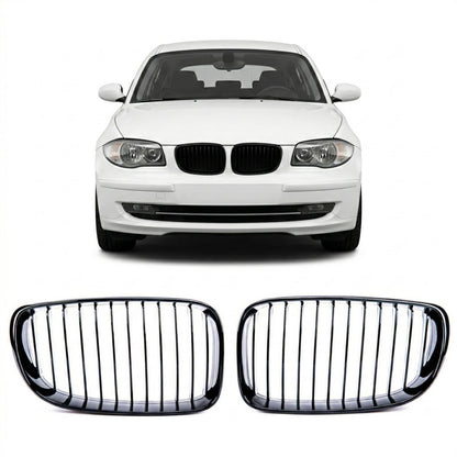 Frontgrill Hochglanz Schwarz passend für BMW 1er E81 E82 E87 E88 2007-2012
