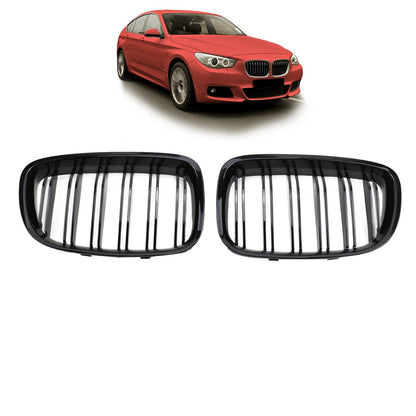 Dual Line Hochglanz Schwarz Kühlergrill passend für BMW 5er F07 GT 2013-2017