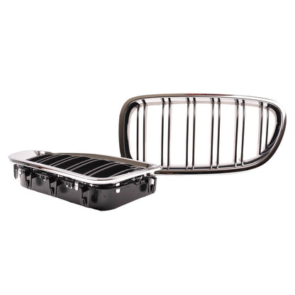 Doppelstreifen Kühlergrill Chrom & Schwarz passend für BMW 5er F10 F11 2010-2018