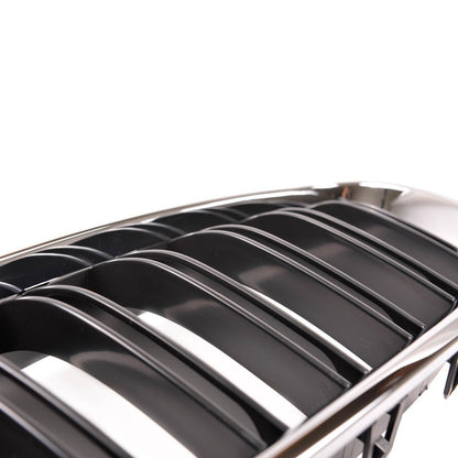 Doppelstreifen Kühlergrill Chrom & Schwarz passend für BMW 5er F10 F11 2010-2018