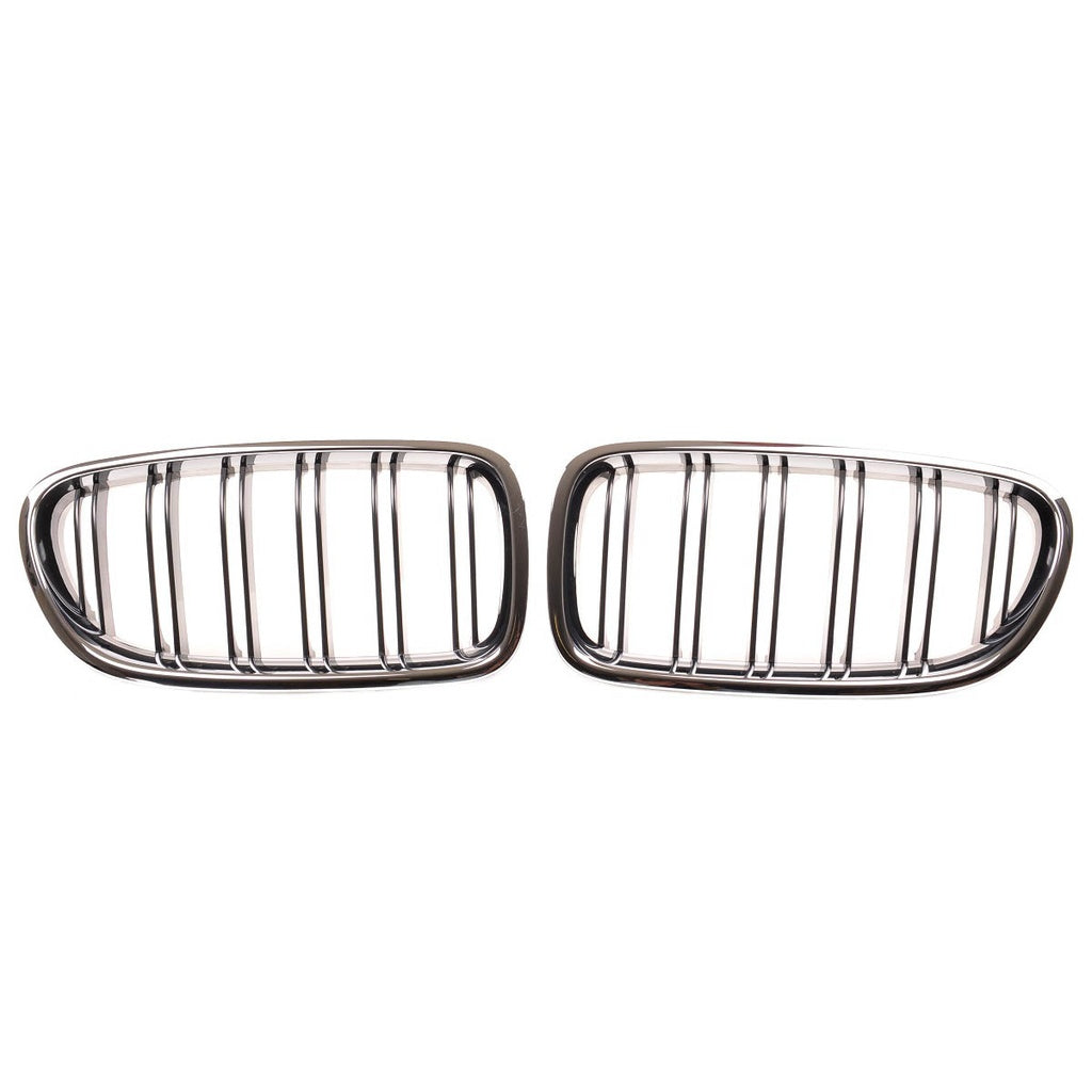 Sport Kühlergrill Dual Line Chrome Schwarz für BMW 5 F10 Limousine F11 Touring 2010-2018