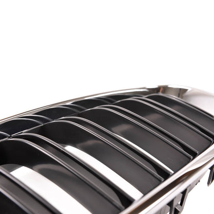 Sport Kühlergrill Dual Line Chrome Schwarz für BMW 5 F10 Limousine F11 Touring 2010-2018