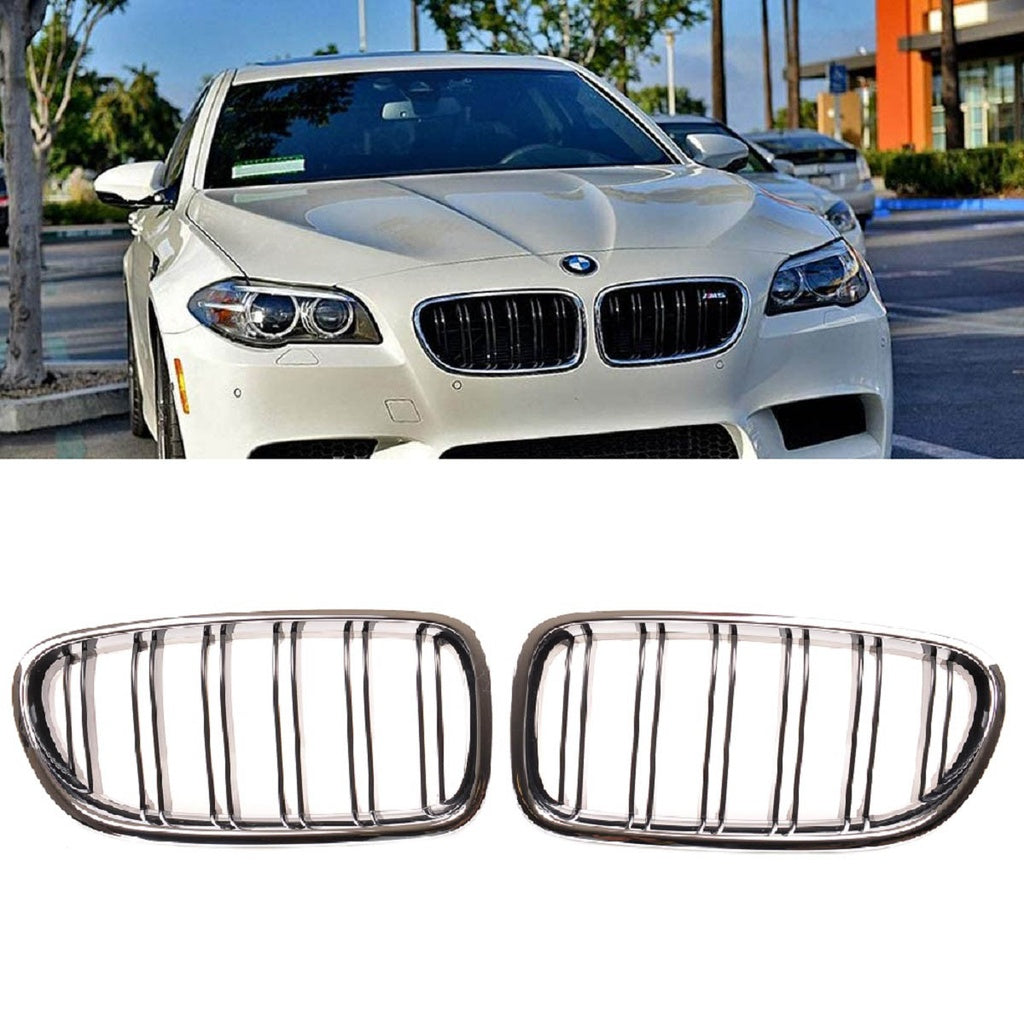 Sport Kühlergrill Dual Line Chrome Schwarz für BMW 5 F10 Limousine F11 Touring 2010-2018