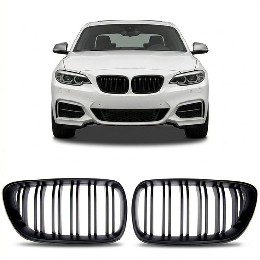 Grill Dual Line Matt Schwarz passend für BMW 2er F22 F23 2013-2021