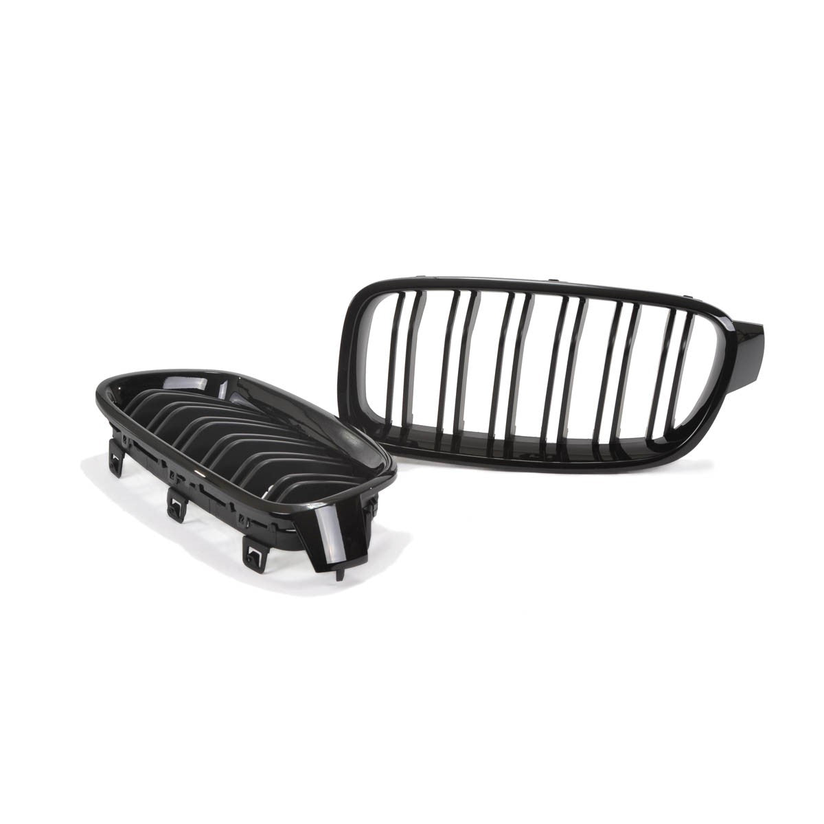 Kühlergrill Hochglanz Schwarz Doppelstreifen passend für BMW 3er F30 F31 2011-2019