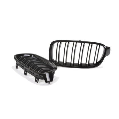 Kühlergrill Hochglanz Schwarz Doppelstreifen passend für BMW 3er F30 F31 2011-2019