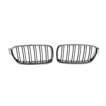 Sport Kühlergrill Dual Line Chrom Schwarz für BMW 3 F30 Limousine F31 Touring 2011-2019