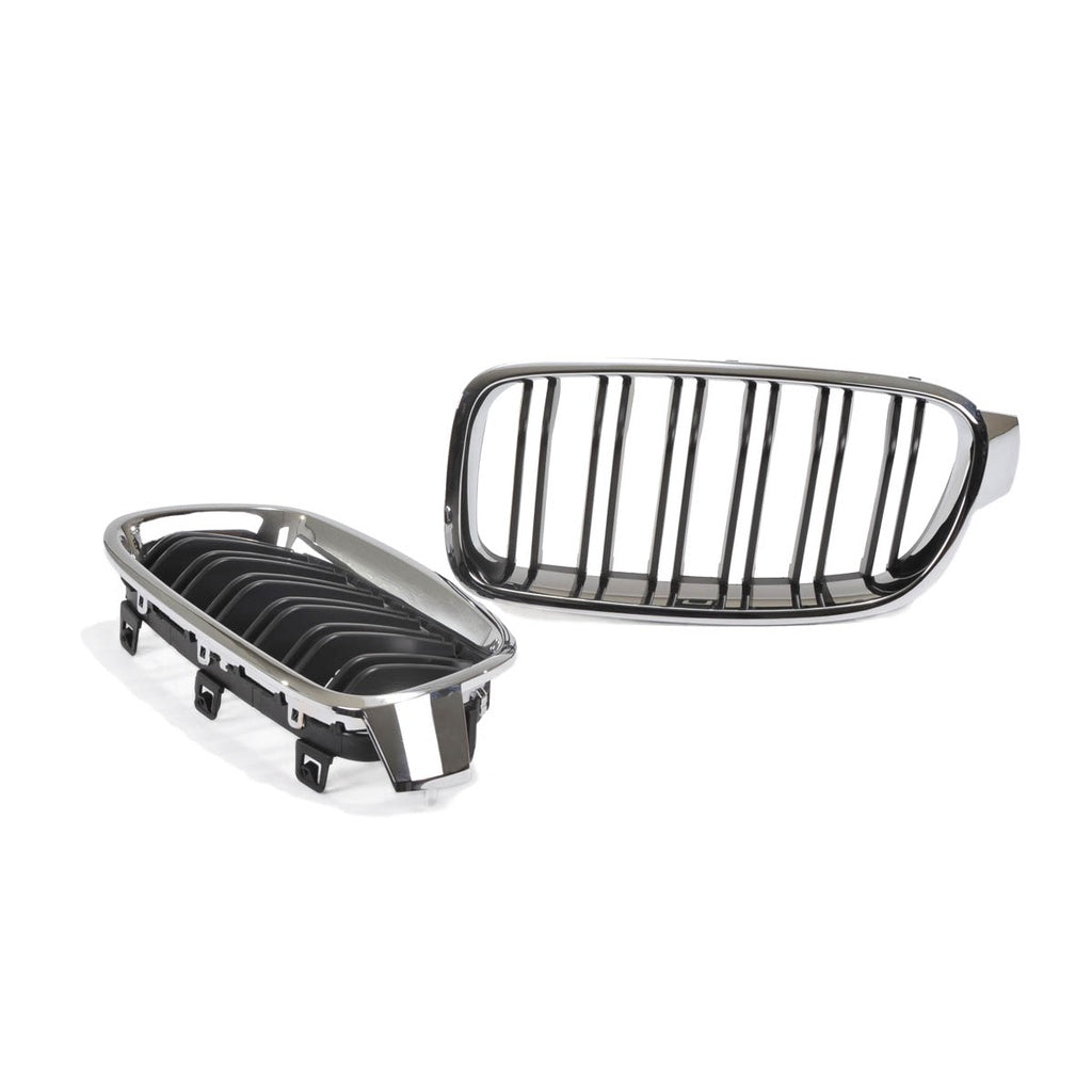 Sport Kühlergrill Dual Line Chrom Schwarz für BMW 3 F30 Limousine F31 Touring 2011-2019