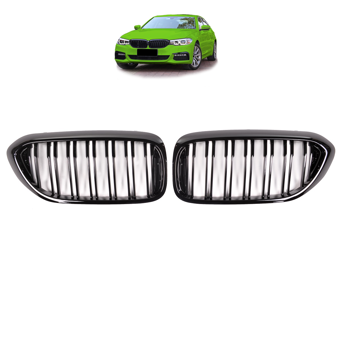 Hochglanz Schwarz Dual Line Frontgrill passend für BMW 5er G30 G31 2017-2020