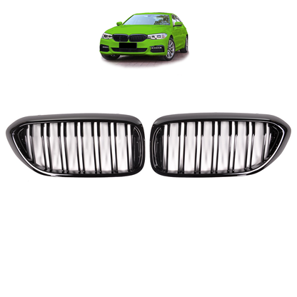 Hochglanz Schwarz Dual Line Frontgrill passend für BMW 5er G30 G31 2017-2020