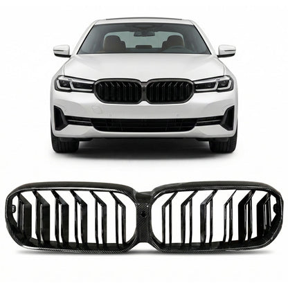 Frontgrill Dual Line Carbon-Optik passend für BMW 5er G30 G31 F90 20-23