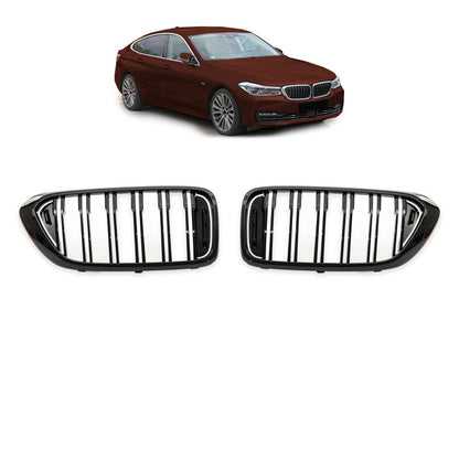 Doppelstreifen Hochglanz Schwarz Sportgrill passend für BMW 6er G32 2017-2020