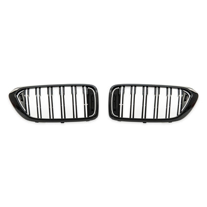Doppelstreifen Hochglanz Schwarz Sportgrill passend für BMW 6er G32 2017-2020