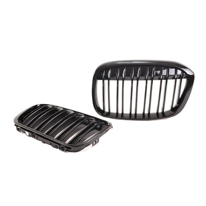 Sportgrill Hochglanz Schwarz Doppel-Linie passend für BMW X1 F48 2015-2019