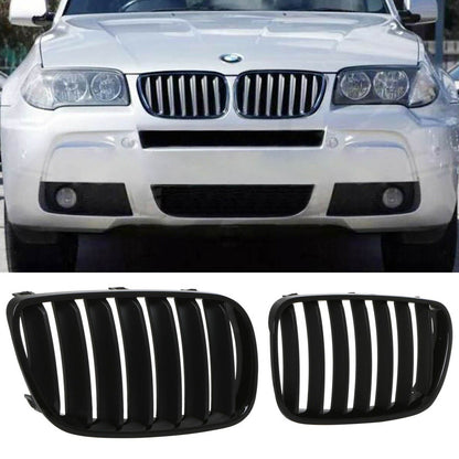 Sportgrill Einzel-Linie Hochglanz Schwarz passend für BMW X3 E83 2006-2010