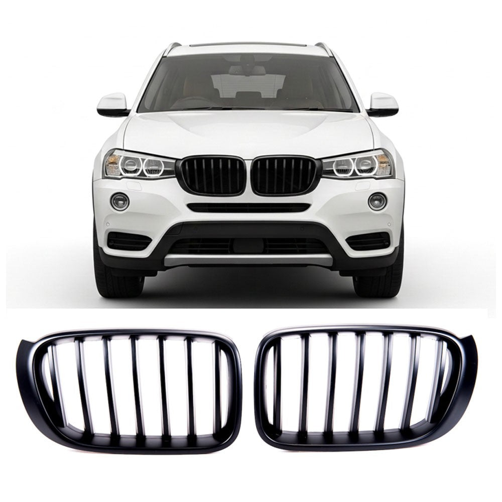 Matt Schwarz Einzel-Linie Sportgrill passend für BMW X3 F25 X4 F26 2014-2018
