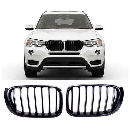 Matt Schwarz Einzel-Linie Sportgrill passend für BMW X3 F25 X4 F26 2014-2018