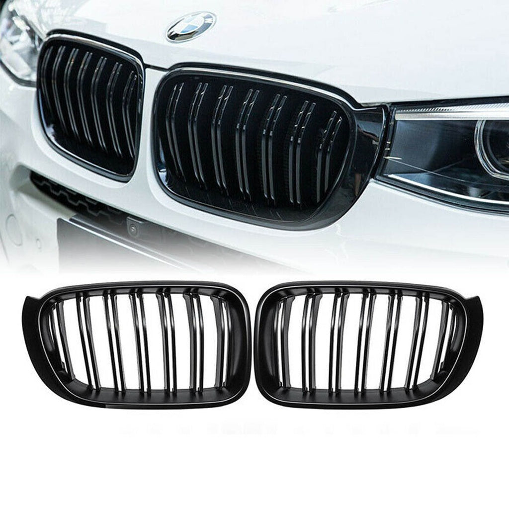 Sport Kühlergrill Hochglanz Schwarz für BMW X3 F25 Facelift 2014-2017 X4 F26 Dual Line