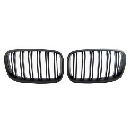 Matt Schwarz Doppelreihe Grill passend für BMW X5 E70 X6 E71 E72 2007-2013